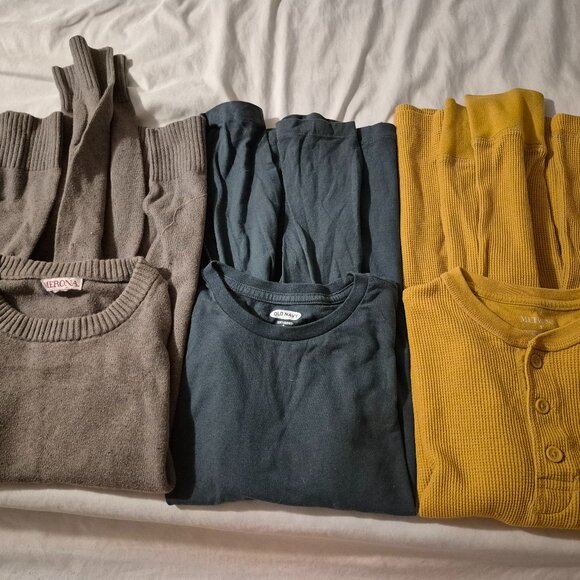Prebundle: 2 Long Sleeves and 1 Pullover Sweater - Cotton - Picture 1 of 1